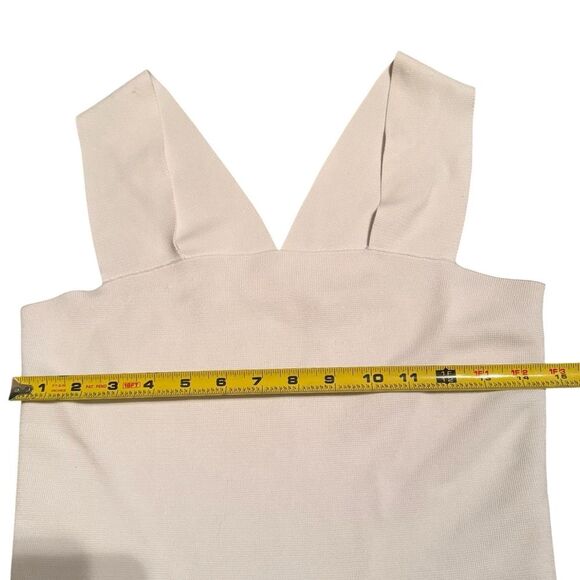 A.L.C. Size XS Lia Rib Knit Crop Tank Top White Coastal Clean Girl Minimalist - Picture 7 of 11
